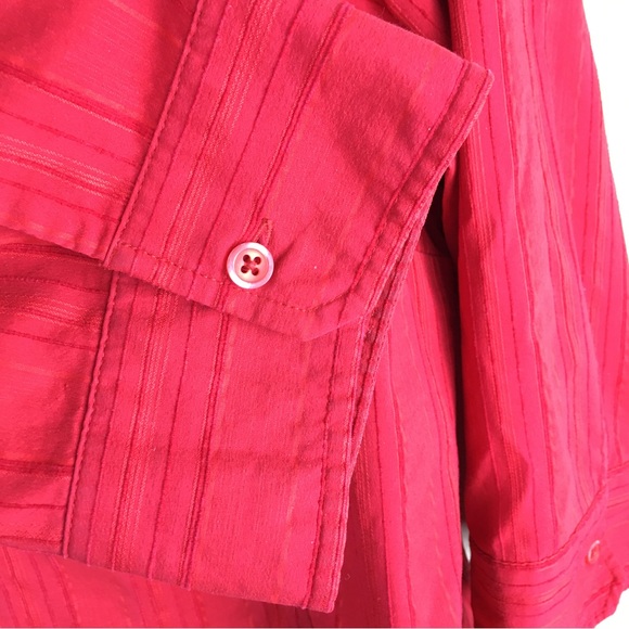 Coldwater Creek Red Zipper Front 3/4 Sleeve Blouse Top Shirt Sz 2X - Picture 4 of 11